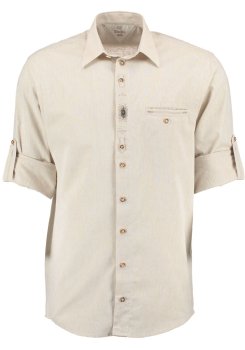 Preview: Herren - Outdoor - Freizeit - Trachtenhemd OS-Trachten mittelbeige-natur  XS = 35-36